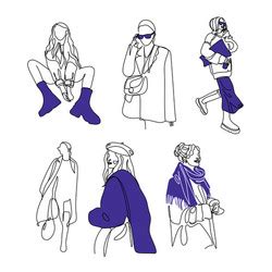 Nude Woman Line Art Vector Images Over