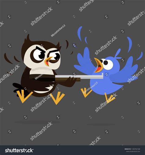 Shooting Bird Cartoon Character Illustration Stock Vector Royalty Free