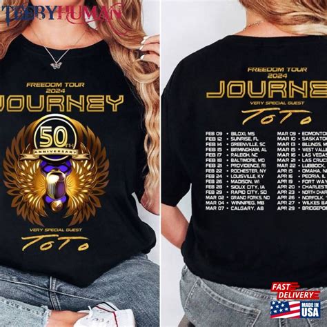 Journey Freedom Tour 2024 Shirt With Toto Concert Band Fan Sweatshirt