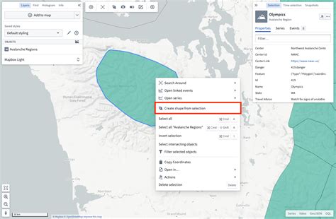 Map • Interact with maps • Shapes • Palantir