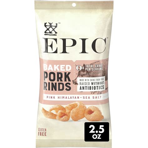 Epic Pink Himalayan And Sea Salt Baked Pork Rinds Keto Friendly 2 5 Oz