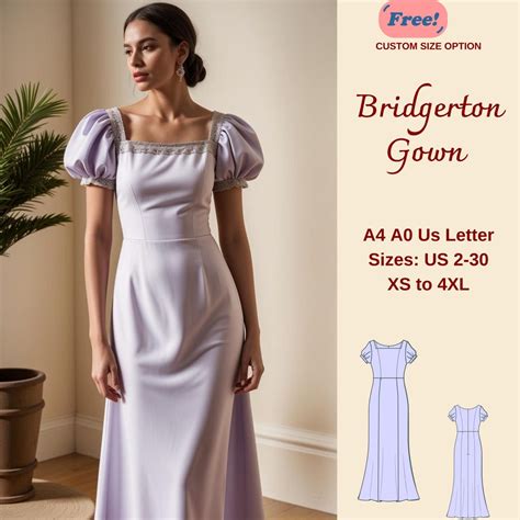 bridgerton gown sewing pattern bridgerton cosplay dress regency maxi