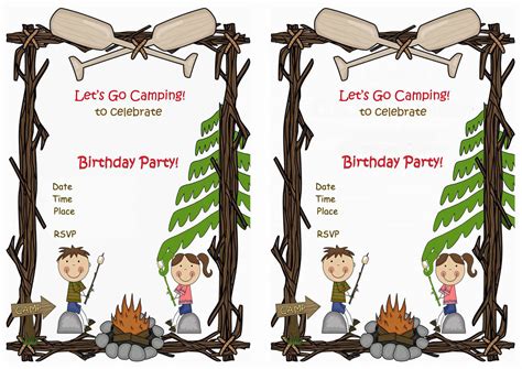 Camping Birthday Invitations Birthday Printable