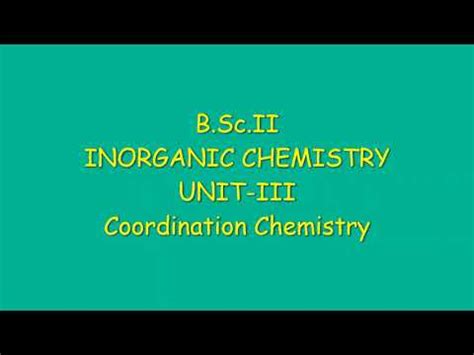 Lect Vbt For Coordination Compound B Sc Unit Youtube