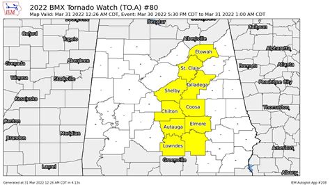 More Counties Removed From Tornado Watch The Alabama Weather Blog