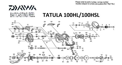 Daiwa Tatula 100 Schematics Most Complete Fishing Reels Schematics