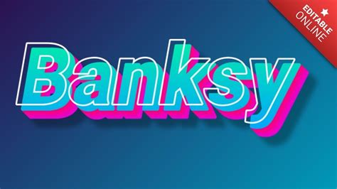 Banksy 3D Flash Azul Y Rosa Generador De Efectos De Texto