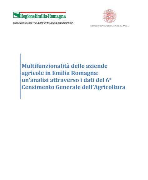 Multifunzionalit Delle Aziende Agricole In Emilia Romagna Unanalisi