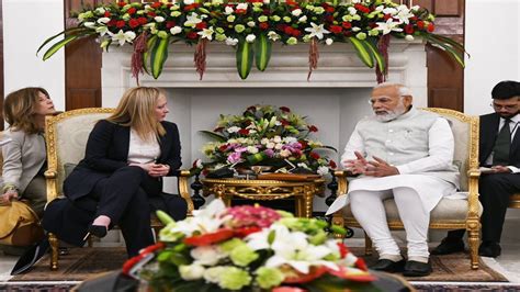 Pm Modi Holds Talks With Italian Counterpart Giorgia Meloni Defence