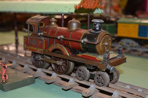 Vintage Carette Tinplate Clockwork Locomotive Model Steam Trains Live