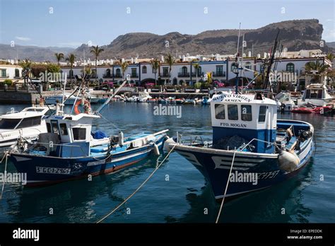 Fishing Boats In The Harbour Puerto De Mogan Gran Canaria Canary