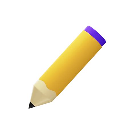 Yellow Pencil Icon In 3D Render Style. 23560589 PNG