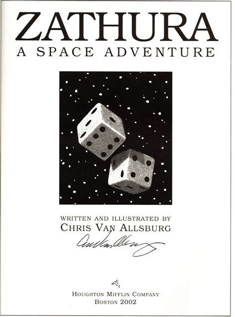 BIBLIO | Zathura: A Space Adventure. by VAN ALLSBURG, Chris | Black ...