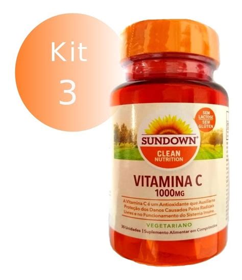 Kit 3 X Vitamina C 1000mg Sundown 30 Cada Total 90 Tablets Mercado