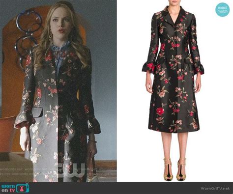 Fallon’s black floral embroidered coat on Dynasty | Sleeves designs for ...