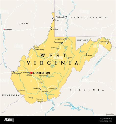 Mapa político de virginia occidental fotografías e imágenes de alta