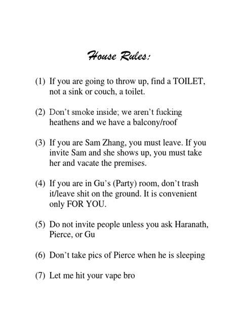 House Rules | PDF