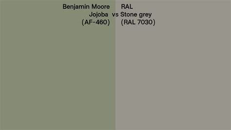 Benjamin Moore Jojoba Af Vs Ral Stone Grey Ral Side By