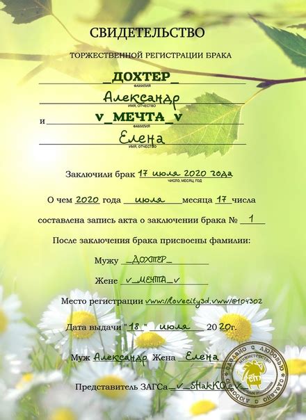 Шаблон брака