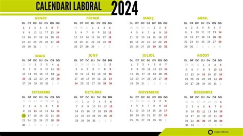 Notícies Aquest és el calendari laboral de 2024 a Sant Cugat i