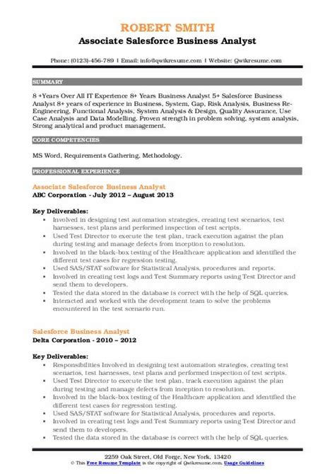 Salesforce Business Analyst Resume Samples Templates For