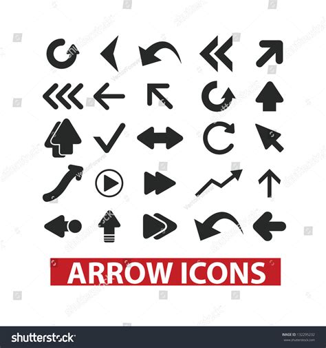 Big Arrow Icons Set Vector Stock Vector Royalty Free 132295232 Shutterstock