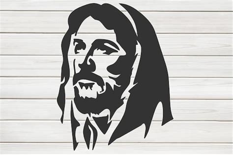 Loving Jesus Christ Face Stencil Template Design Print Digital Etsy