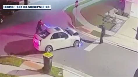 Close Call For Florida Deputies As Accused Burglar Crashes Into Nearby