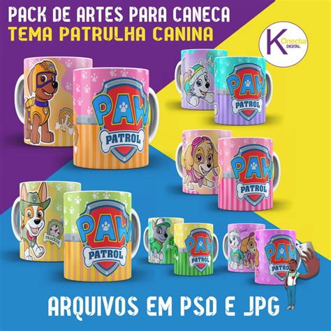 Artes Para Caneca Patrulha Canina Em Psd Photoshop E Elo7