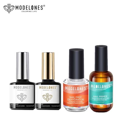 Modelones Base Coat Top 10ml And Nail Primer Dehydrate 15ml Gel Polish