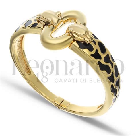 Bracciali Bracciale Oval Panter Collection Da Donna In Oro 18 Carati