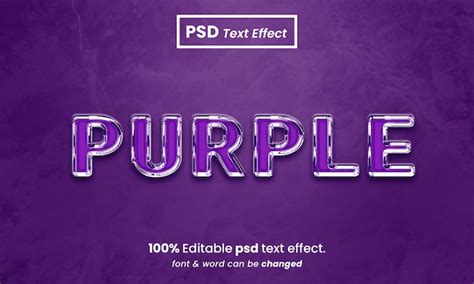 Effet De Texte Psd Modifiable 3d Liquide Violet PSD Premium