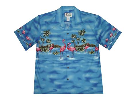 Kys Blue Pink Flamingos Hawaiian Shirt