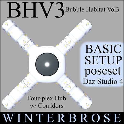 Bubble Habitat Vol-3 -Basic Four-Plex Hub-Corridors Pose Set Free Daz