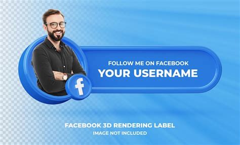 Premium PSD | Banner icon profile on facebook 3d rendering label isolated