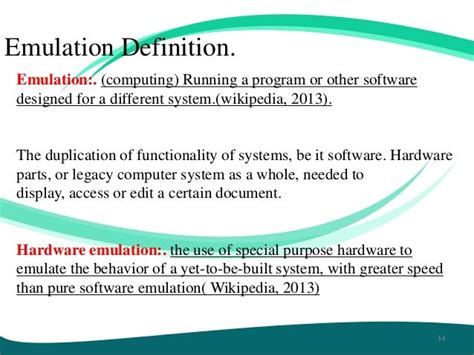 Emulation And Simulation