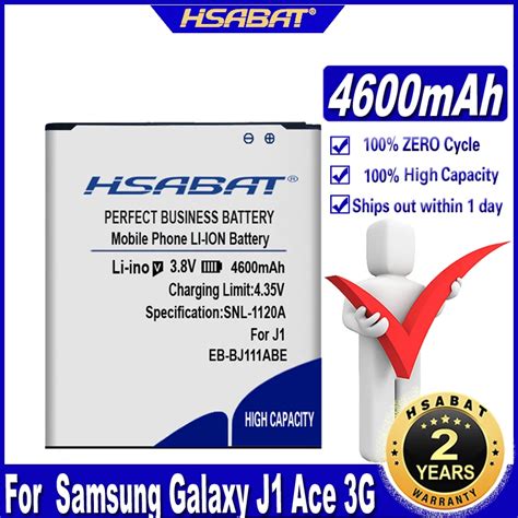 HSABAT Bater A De EB BJ111ABE De 100 MAh Para Samsung Galaxy J1 Ace 3G