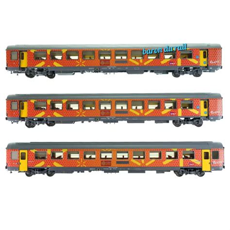 Set de 3 voitures VTU livrée TER Languedoc logo Carmillon LS MODELS LSM