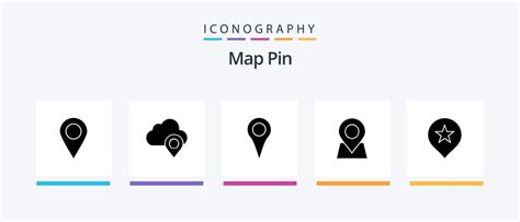 Map Pin Glyph 5 Icon Pack Including Navigation Location Location Pin