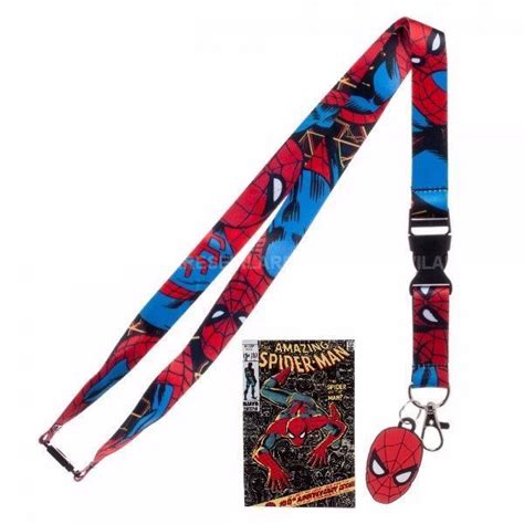 Spiderman Neck Lanyard Id Badge Holder Keychain Marvel Comics Spider