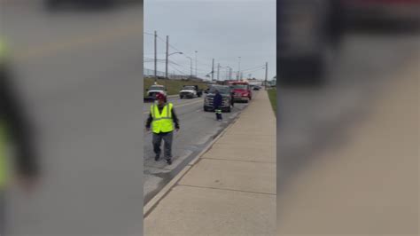 Video Crews On Scene Of Cement Truck Rollover In Cleveland