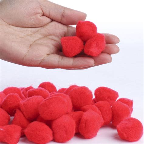 1" Red Craft Pom Poms - Pom Poms - Basic Craft Supplies - Craft Supplies - Factory Direct Craft