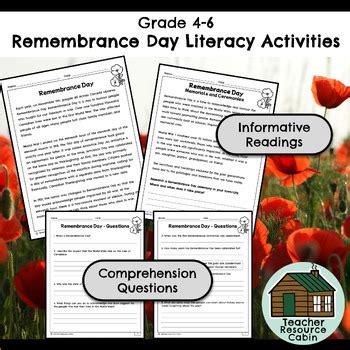 Remembrance Day Literacy Activities Grade Language Tpt