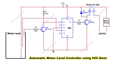 Automatic Water Pump Controller For Submersible Motor Using 555