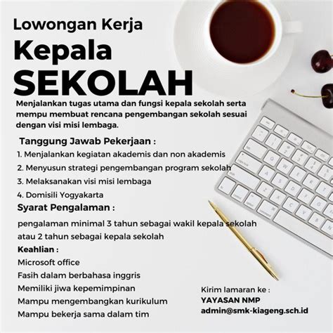 Lowongan Kepala Sekolah Homecare