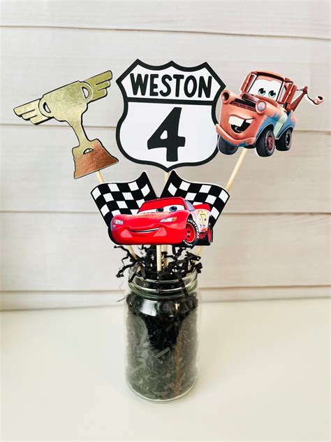 Cars Centerpieces Disney Cars Birthday Decor Route Decor Etsy