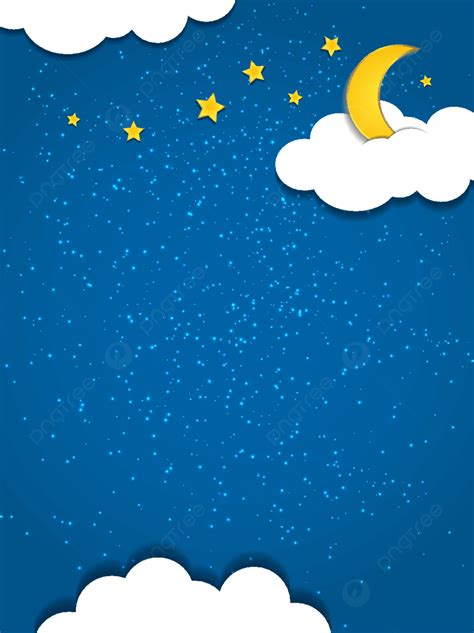 Blue Background Starry Sky Moon Star Clouds Blue Blue Background