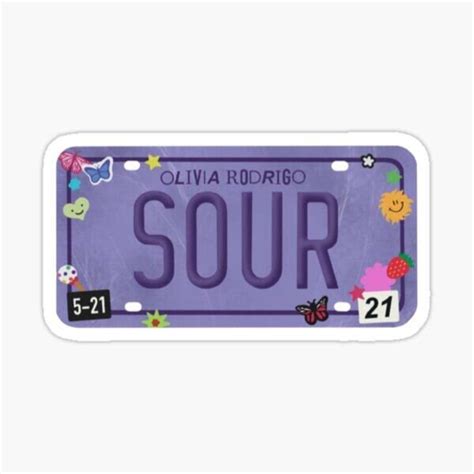 Olivia Rodrigo Sour License Plate Sticker Olivia Rodrigo Merch Olivia