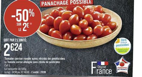 Promo Tomate Cerise Ronde Sans R Sidu De Pesticides Ou Tomate Cerise