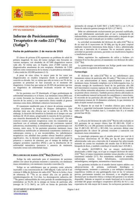 Pdf Informe De Posicionamiento Terap Utico De Radio Pdf